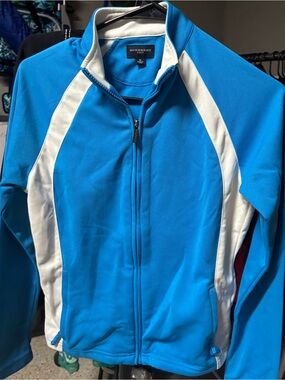Burberry Bright Blue and White Golf Zip Jacket